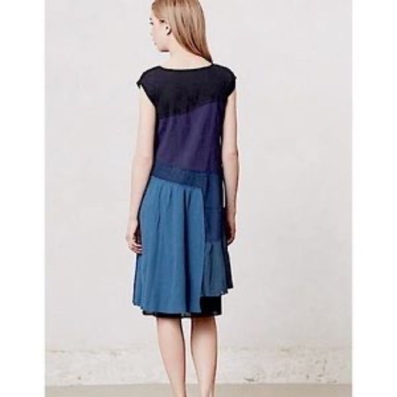 Anthropologie Sir Sir by Correll Correll Blue Cotton Gauze Layered Dress Size S - Picture 2 of 10